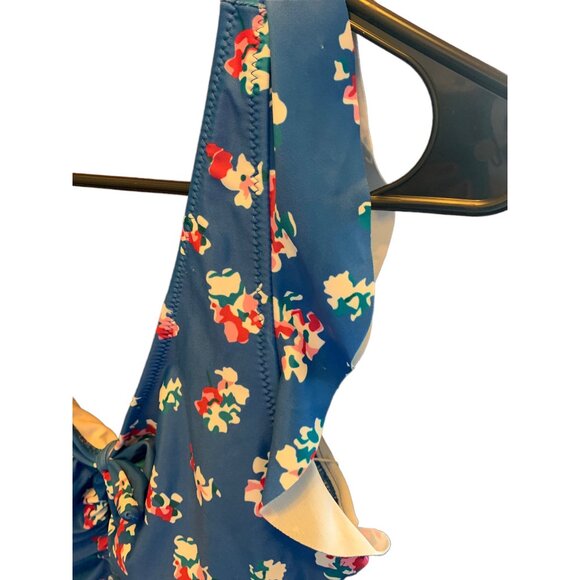 🍒 2/$20 🍒 New Blue Floral One-Piece Bathing Suit with Ruffles - Picture 6 of 6